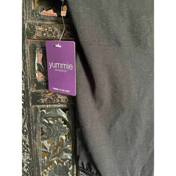 NWT $68 Yummie Womens Short Sleeve Shaping Thong Back Bodysuit Size M Black - Picture 7 of 7